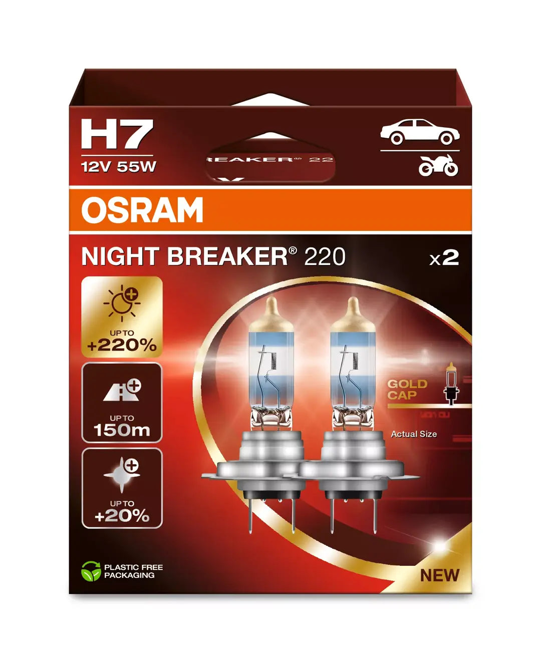 Osram H7 Night Breaker 220 Doppelpack Faltschachtel