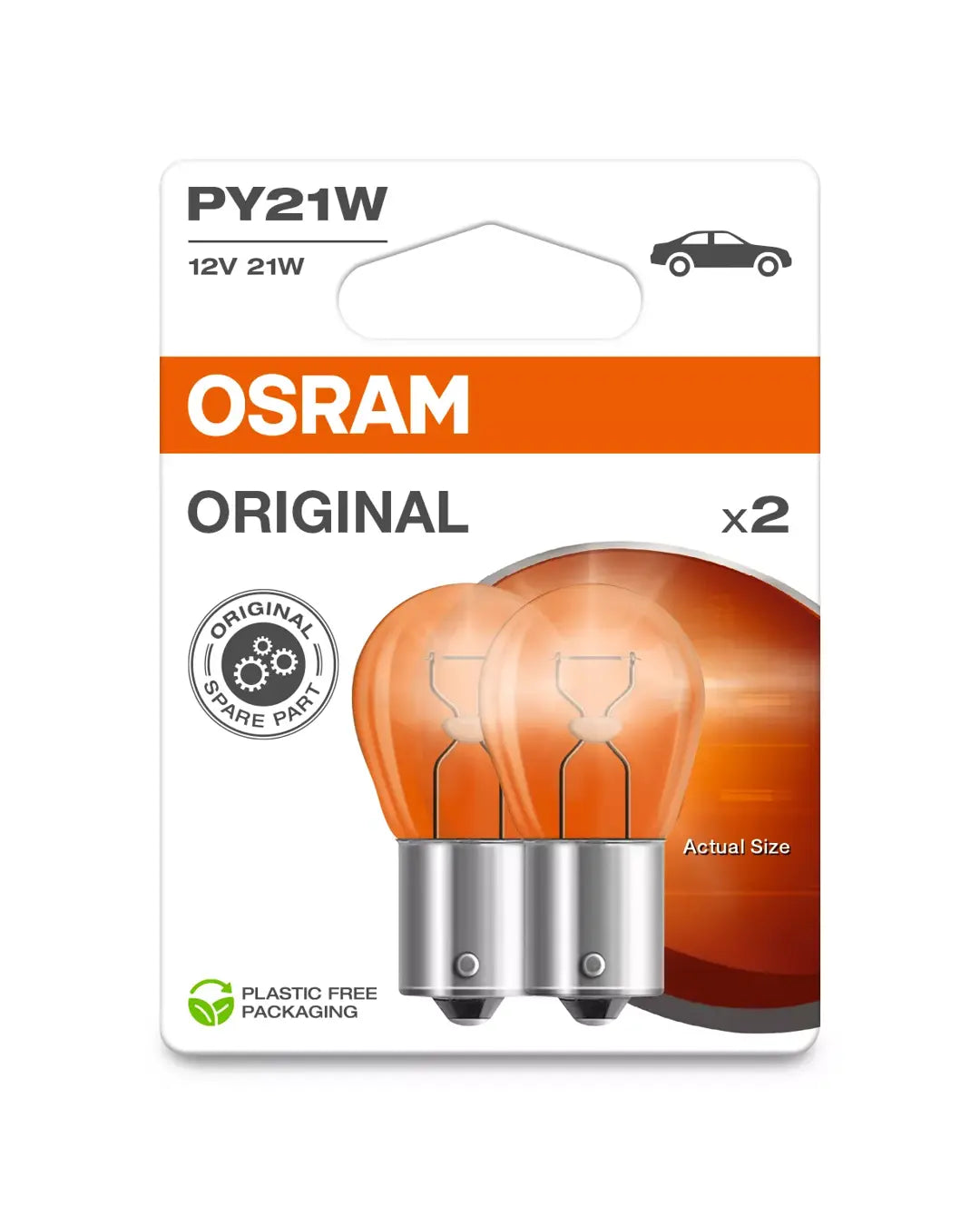 Osram Original PY21W Blinkerlampe 2 Stück Faltschachtel 12V 21W 7507-2BL