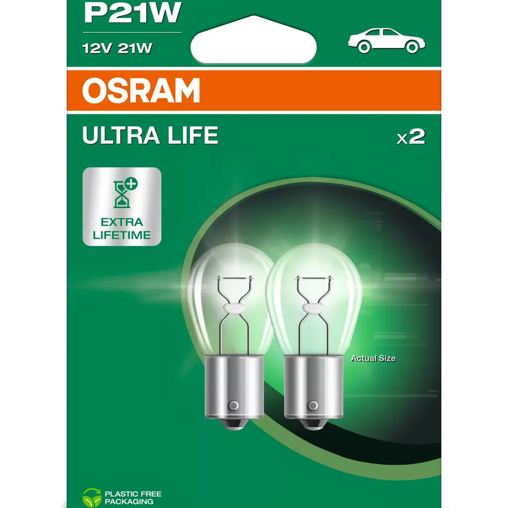 Osram Ultra Life P21W 12V 21W Signallampe 2 Stück 7506ULT