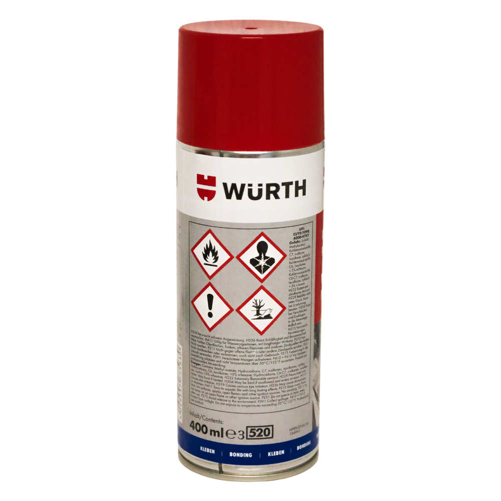 Würth Kraftsprühkleber Plus 400 ml Warnhinweise