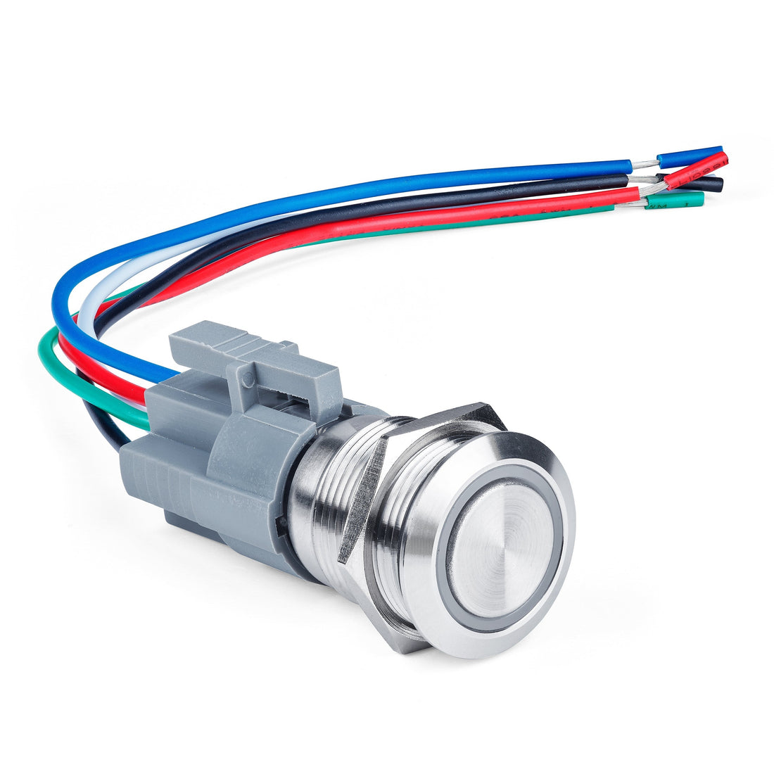 VanBro®  pressit - 12V 5A Schalter Edelstahl 19mm LED mit Adapter IP67 (weiß) -  fahrzeuglampen.com